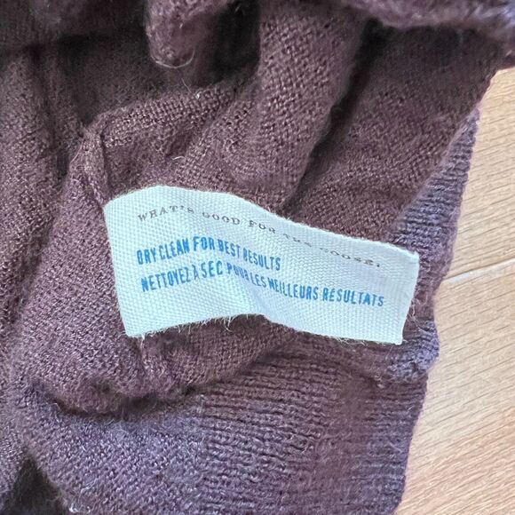 Anthropologie Leifsdottir Cardigan Sweater Size XS Brown Chunky Crochet Trim - Picture 8 of 10